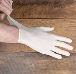 Latex-Handschuhe weiß, puderfrei - M (100 Stk.)