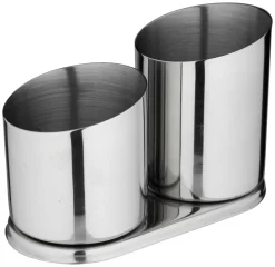 Löffel- und Trinkhalmbecher, Edelstahl - 2 Becher