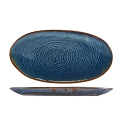 Längliche Platte Terra Aqua Blue Organic – 31 cm (6 Stk.)