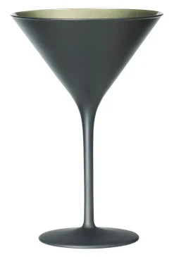 Martiniglas, matt schwarz/gold, Elements Stölzle - 240ml