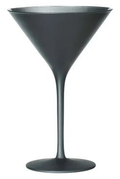 Martiniglas, matt schwarz/silber, Elements Stölzle - 240ml