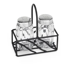 Menage mit Salz- und Pfefferstreuer - schwarz