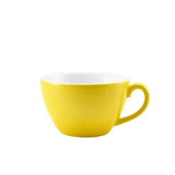 Milchkaffee-Tasse Porzellan gelb – 340 ml (6 Stk.)