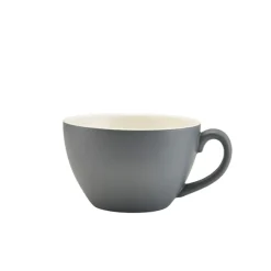 Milchkaffee-Tasse Porzellan matt grau – 340 ml (6 Stk.)