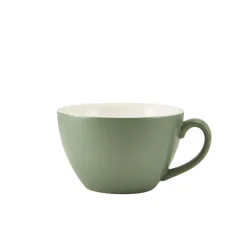 Milchkaffee-Tasse Porzellan matt salbeigrün – 340 ml (6 Stk.)