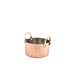 Mini-Topf, Edelstahl gehämmert, kupferfarben - 9,2 x 5 cm (12 Stk.)