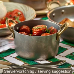 Mini-Topf, Edelstahl vintage - 9 x 5,25 cm (6 Stk.)