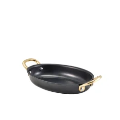 Ovale Schale mit Henkeln, Edelstahl vintage schwarz - 16,5 x 12,5 cm (6 Stk.)