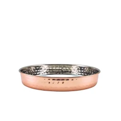 Präsentationsteller, Edelstahl gehämmert, kupferfarben - 20x3cm