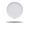 Präsentationsteller mit niedrigem Rand Porzellan weiß – 25 cm (6 Stk.)