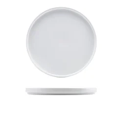 Präsentationsteller mit niedrigem Rand Porzellan weiß – 25 cm (6 Stk.)