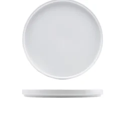Präsentationsteller mit niedrigem Rand Porzellan weiß – 30 cm (4 Stk.)