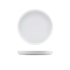 Präsentationsteller mit niedrigem Rand Porzellan weiß – 20 cm (6 Stk.)