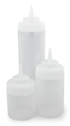 Quetschflasche transparent, große Öffnung (230ml)