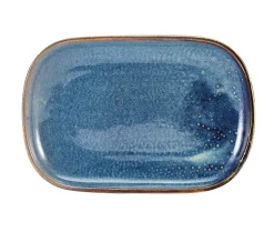 Rechteckiger Teller Terra Aqua Blue - 24 x 16,5 cm (12 Stk.)