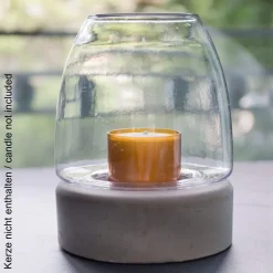 Relight Kerzenhalter Outdoor, Bolsius, Beton und Kunststoff - 13,8x9,9cm (4 Stk.)