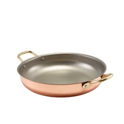 Runde Schale mit Henkeln, Edelstahl kupferfarben - 24,5x5cm (3 Stk.)