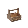 Rustikaler Table Caddy, Holz - 15x15,3x15cm