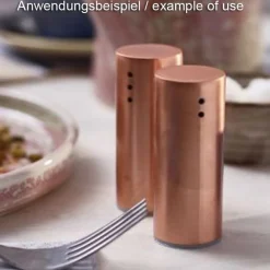 Salz- und Pfefferstreuer, Edelstahl, kupferfarben - 7,5cm (1 Set)