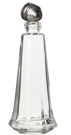 Salz- und Pfefferstreuer "Tower", Glas und Chrom - 11cm