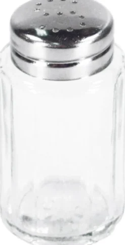 Salzstreuer, Glas und Edelstahl - 7x4cm