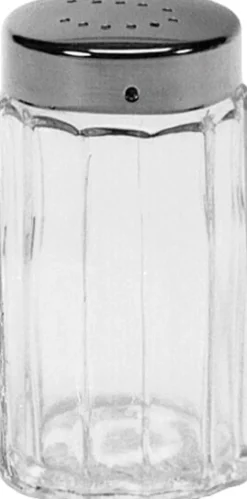 Salzstreuer, Glas und Edelstahl - 7x4cm