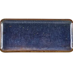 Schmale rechteckige Platte Terra Aqua Blue – 31 × 14 cm (6 Stk.)