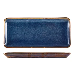 Schmale rechteckige Platte Terra Aqua Blue – 36 × 16,5 cm (3 Stk.)