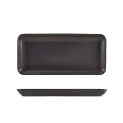 Schmale rechteckige Platte Antigo Steingut Antikbronze – 27 x 12,5 cm (6 Stk.)