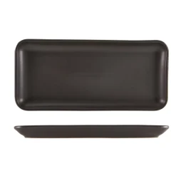 Schmale rechteckige Platte Antigo Steingut Antikbronze – 35 x 16,5 cm (3 Stk.)