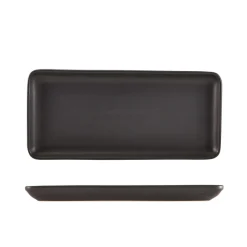 Schmale rechteckige Platte Antigo Steingut Antikbronze – 31 x 14 cm (6 Stk.)