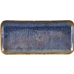 Schmale rechteckige Platte Terra Aqua Blue – 27 × 12,5 cm (6 Stk.)