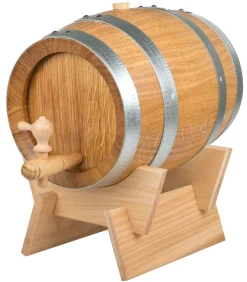 Schnapsfass, Eiche Natur mit verzinkten Fassreifen, 5l