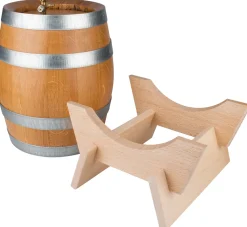 Schnapsfass, Eiche Natur, verzinkte Fassreifen, Messinghahn - 5l