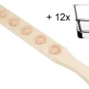 Schnapslatte Holz, 50,5cm - inkl. 12 Shotgläser