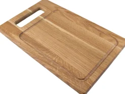Schneidebrett Eiche, Griff und Saftrille - 40x24,5cm