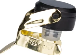 Sekt- / Champagnerflaschenverschluss Secure Bottle Sealer - schwarz-goldfarben
