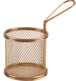 Servierkörbchen rund, Edelstahl kupferfarben- 9,3x9cm