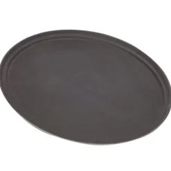 Serviertablett oval, Fiberglas rutschfest, schwarz - 58,5x78,7cm