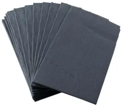 Servietten, Duni, 33x33cm, 1/8 Falz, 3-lagig, schwarz - 250 Stk.