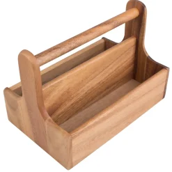 Table Caddy / Bar Organizer, Holz, braun - 25x16x17,5cm