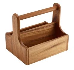 Table Caddy / Bar Organizer, Holz, braun - 20x15,4x18cm