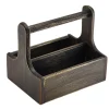 Table Caddy / Bar Organizer, Holz, schwarz - 20x15,4x18cm