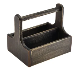 Table Caddy / Bar Organizer, Holz, schwarz - 20x15,4x18cm