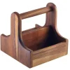 Table Caddy / Bar Organizer, Holz dunkel - 15x15,3x15cm