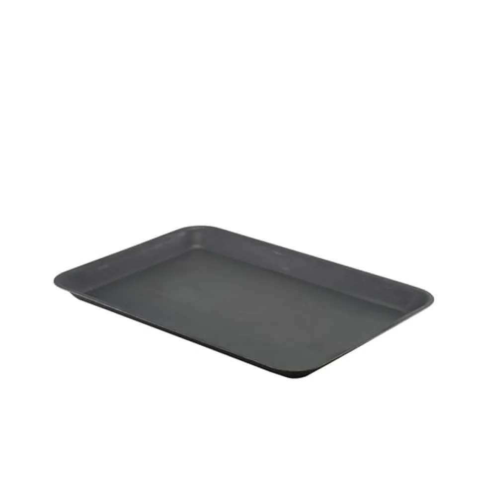 Tablett, Edelstahl vintage schwarz - 31,5x21,5cm