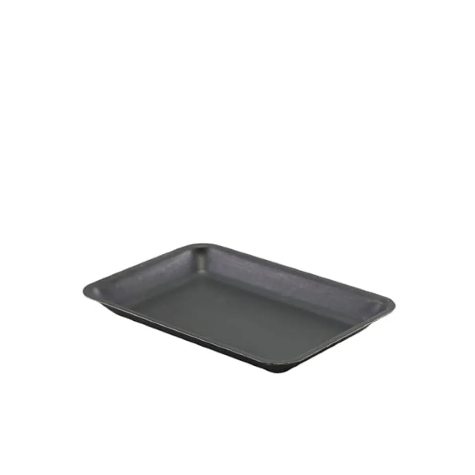 Tablett, Edelstahl vintage schwarz- 20x14cm