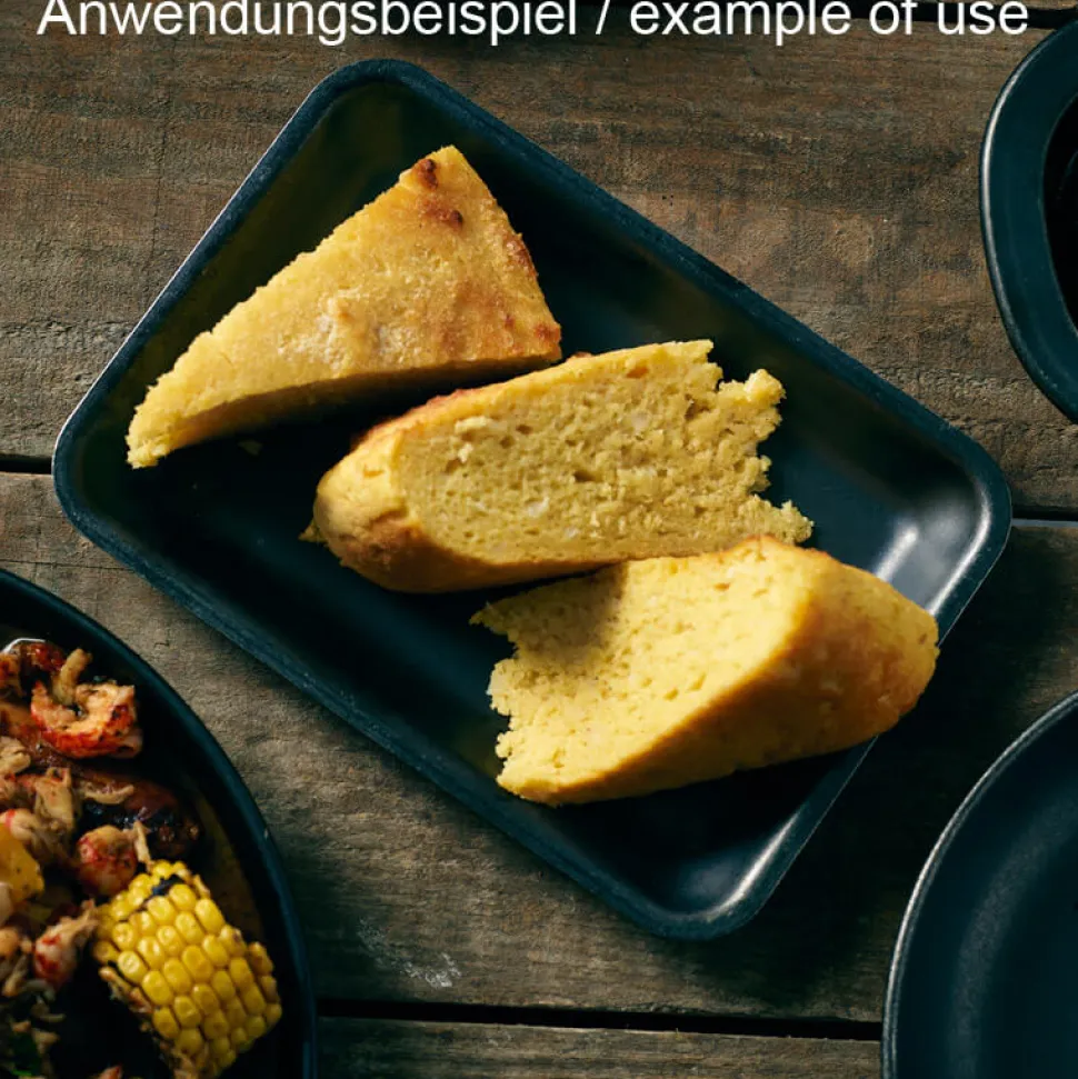 Tablett, Edelstahl vintage schwarz- 20x14cm