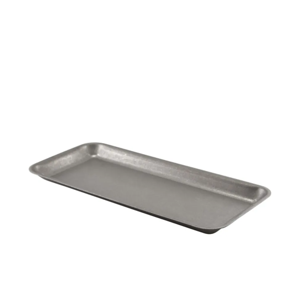 Tablett, Edelstahl vintage - 36x16,5cm
