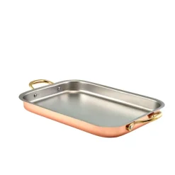Tablett mit Henkeln, Edelstahl kufperfarben - 33x23,5cm (3 Stk.)